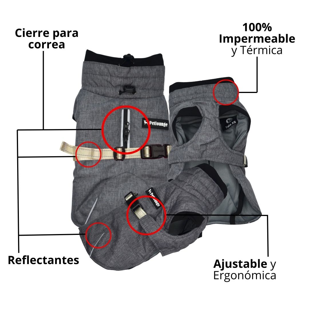 Pet Lounge Parka Dry and Comfy Perros y Gatos Gris