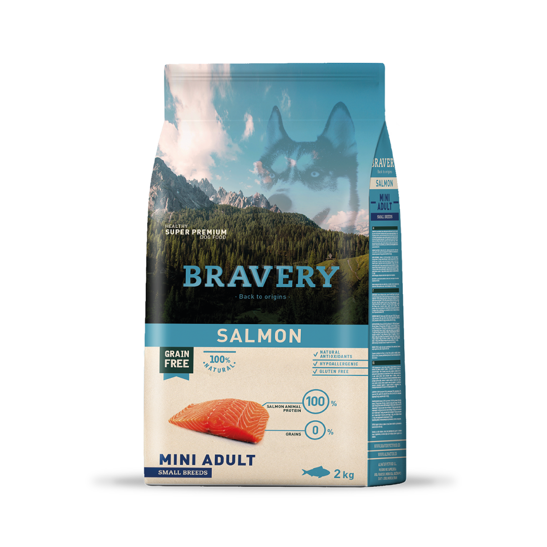 Bravery Salmón Perro Mini Adulto Razas Pequeñas 2 Kg