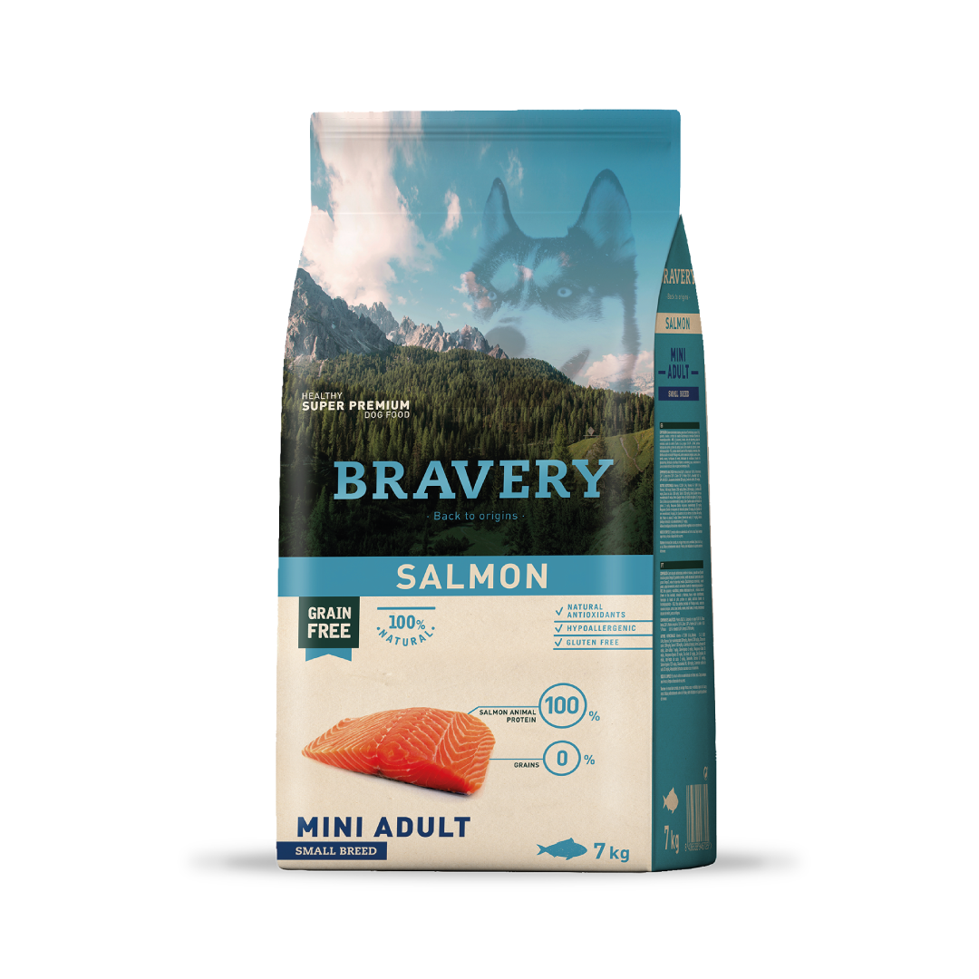 Bravery Salmón Perro Mini Adulto Razas Pequeñas 7 Kg