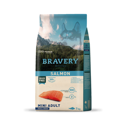 Bravery Salmón Perro Mini Adulto Razas Pequeñas 7 Kg