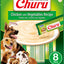 Churu snack líquido pollo con vegetales para perros 8 tubos 20 grs vista frontal