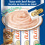 Churu snack líquido sabor atún con carne para gatos 4 tubos 14 grs vista frontal
