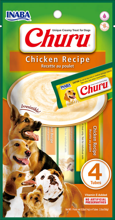 Churu snack líquido sabor pollo para perros 4 tubos 14 grs vista frontal