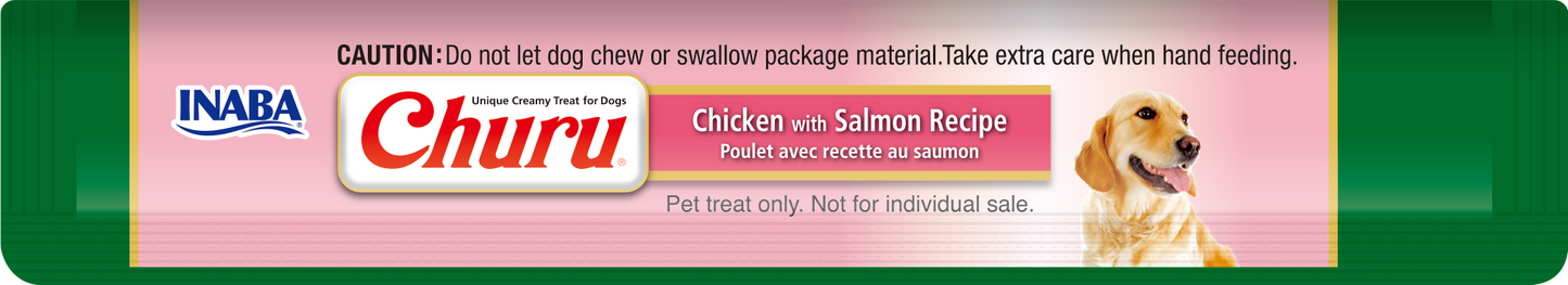 Churu snack líquido sabor salmón para perros detalle tubos interior