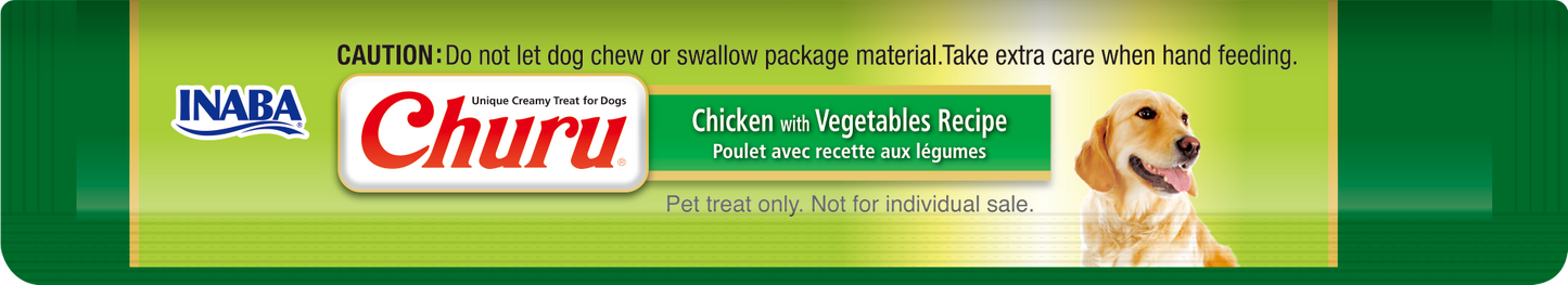 Churu snack líquido pollo con vegetales para perros detalle tubos interior