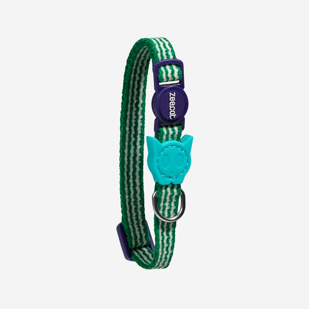Zee Dog Collar Gato Velvet Vibes Vert, hebilla de liberación rápida