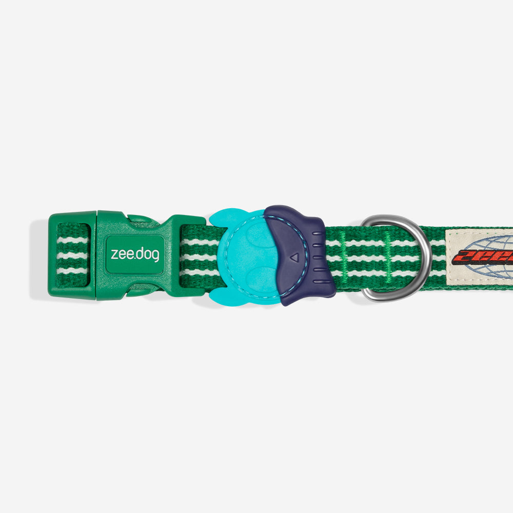Zee Dog Collar Velvet Vibes Vert, hebilla de seguridad