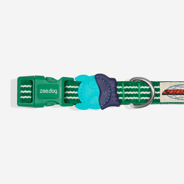 Zee Dog Collar Velvet Vibes Vert, hebilla de seguridad