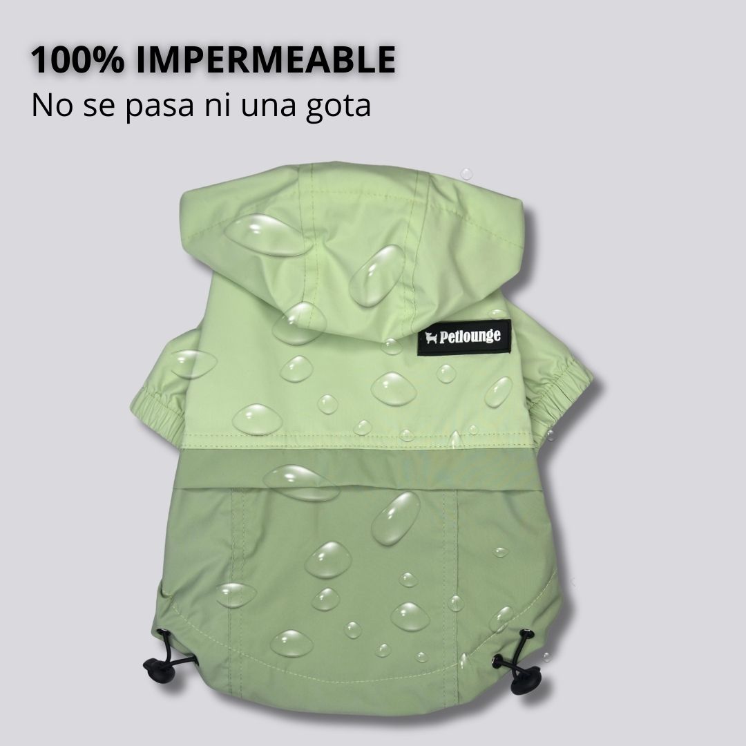 Pet Lounge Cortaviento Impermeable Perros y Gatos HYDROLITE Verde