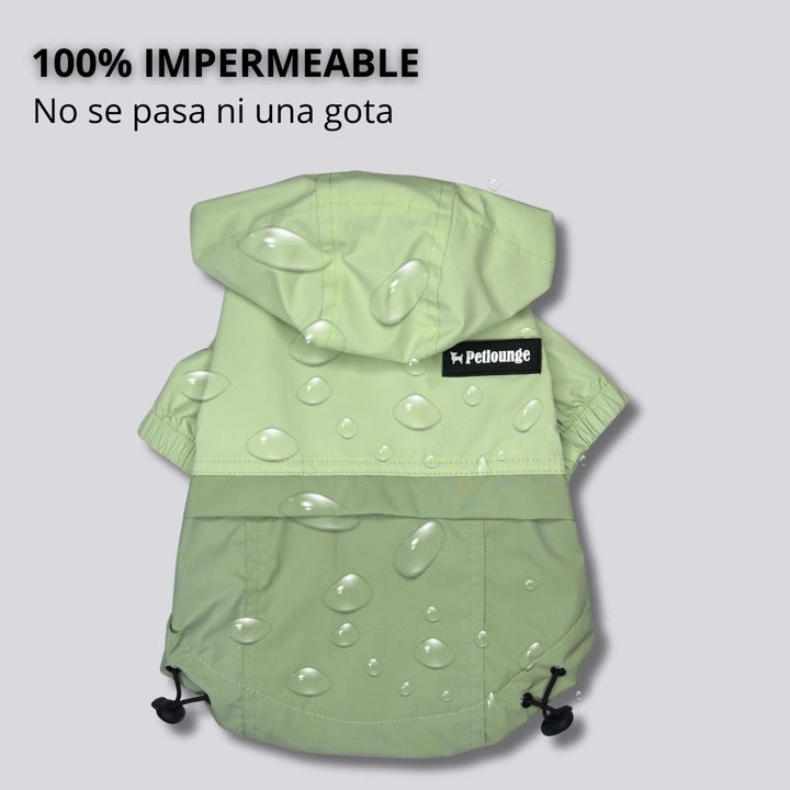 Pet Lounge cortaviento Hydrolite verde para perros y gatos detalle cuello