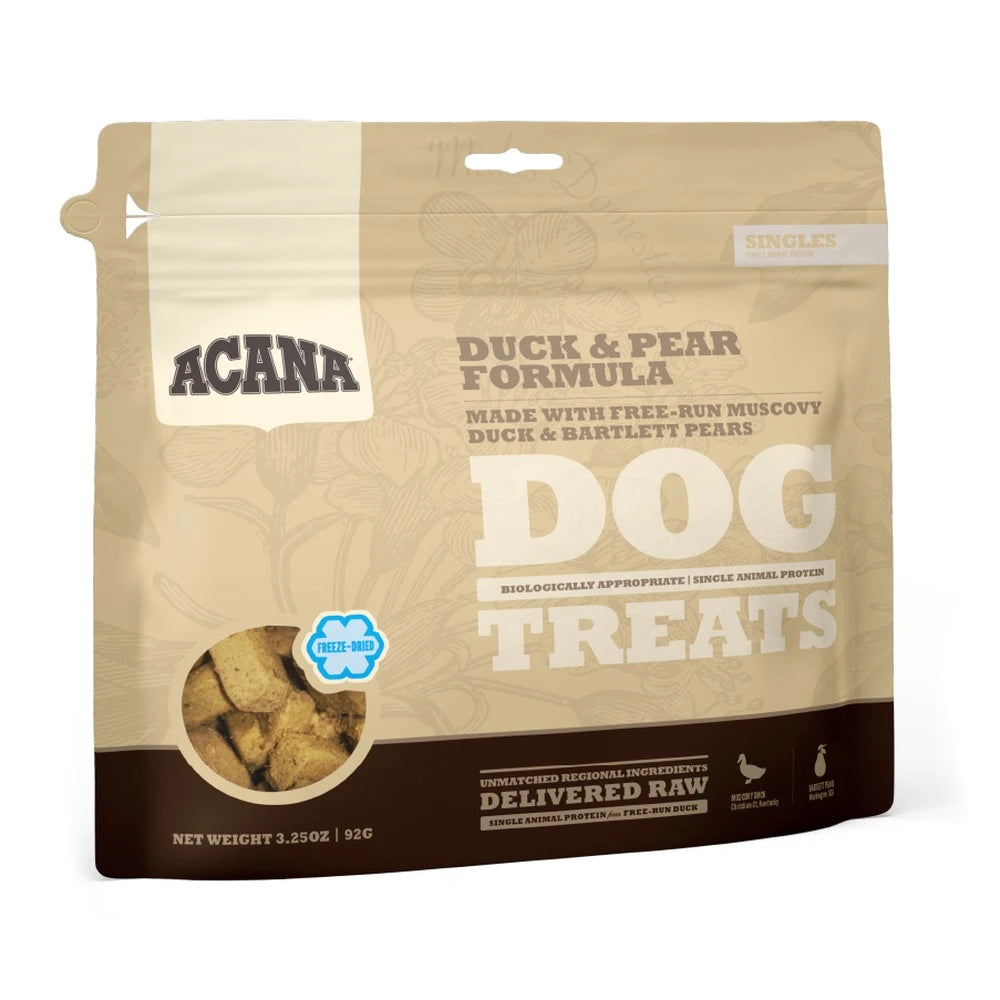 Acana Duck &amp; Pear Treats 35 grs snack para perros vista frontal