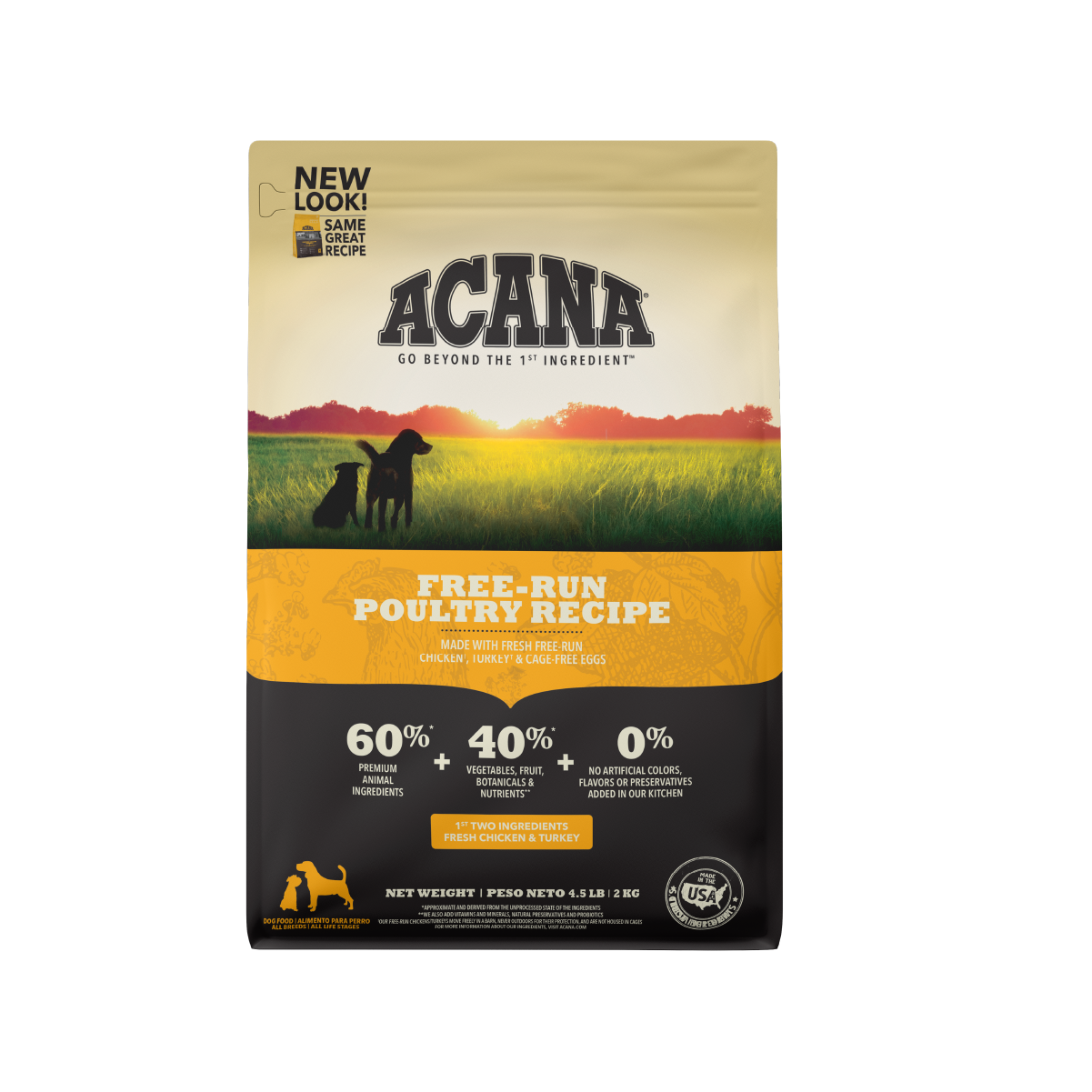 Acana Free-Run Poultry libre de granos 11.4 kg alimento para perros vista frontal