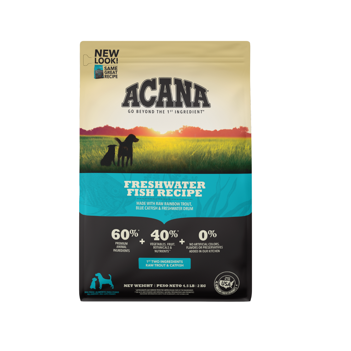 Acana Freshwater Fish libre de granos 11.4 kg alimento para perros vista frontal