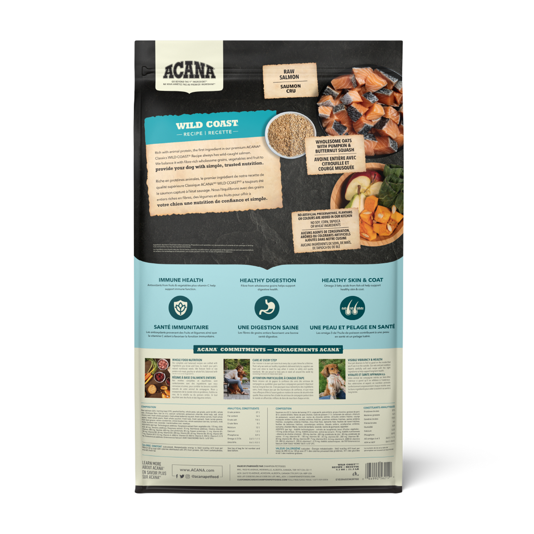 Acana Classic Wild Coast 9.7 kg alimento para perros vista trasera