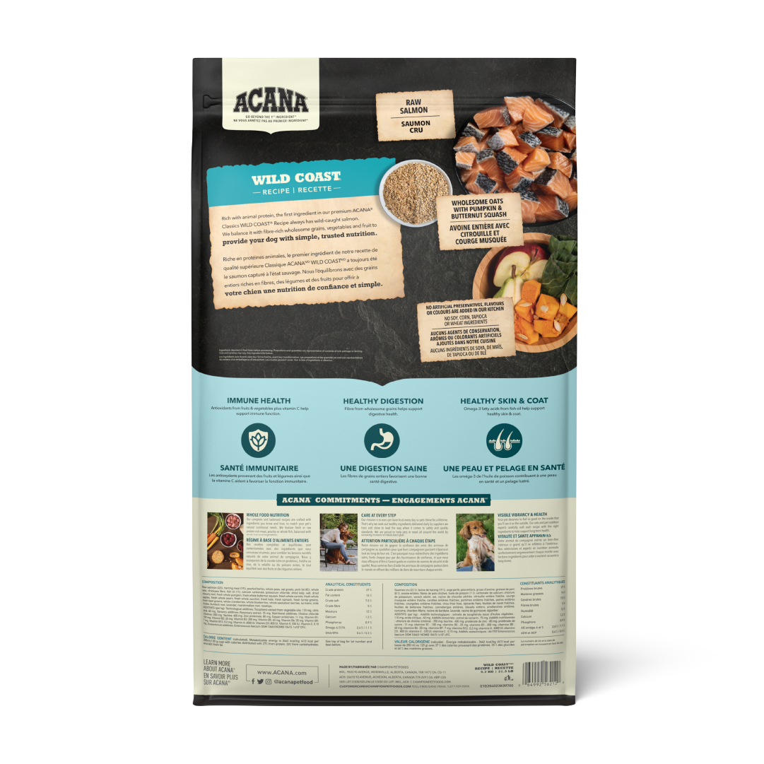 Acana Classic Wild Coast 9.7 kg alimento para perros vista trasera