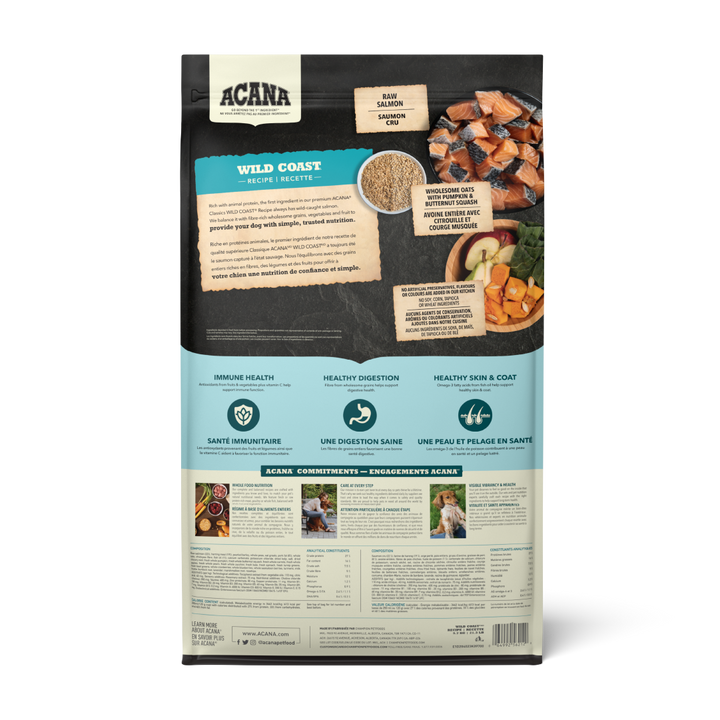 Acana Classic Wild Coast 9.7 kg alimento para perros vista trasera