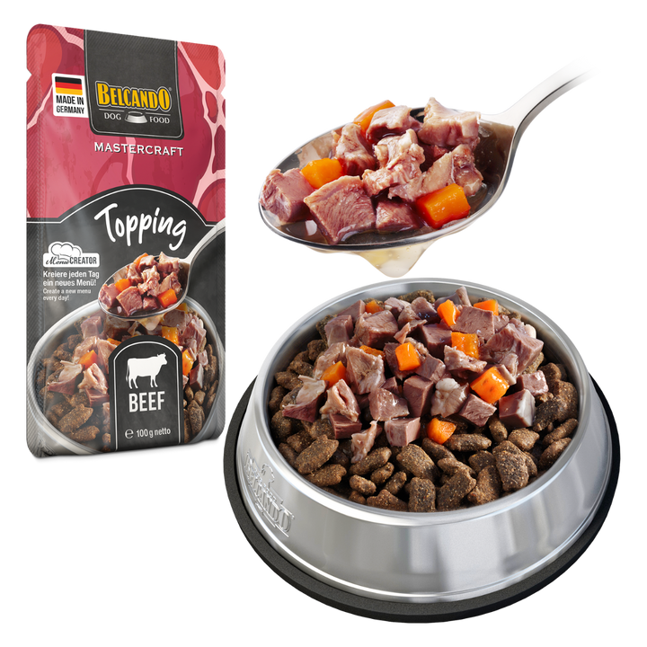 Belcando Mastercraft Topping Ternera pouch 100g detalle textura