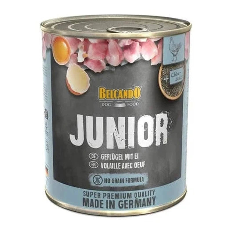 Belcando junior ave con huevo lata 800 grs alimento húmedo perro cachorro