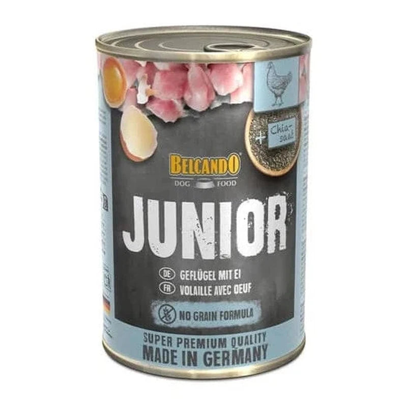 Belcando junior ave con huevo lata 400 grs alimento húmedo perro cachorro