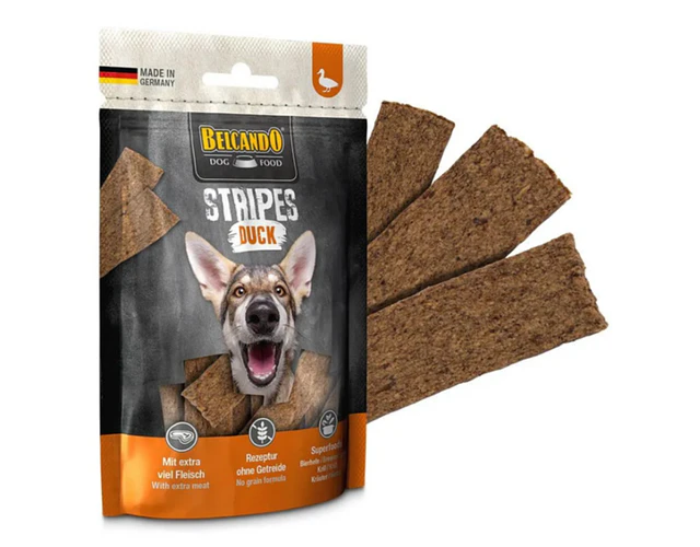 Belcando Snack Perro Stripes Pato 70 Grs.