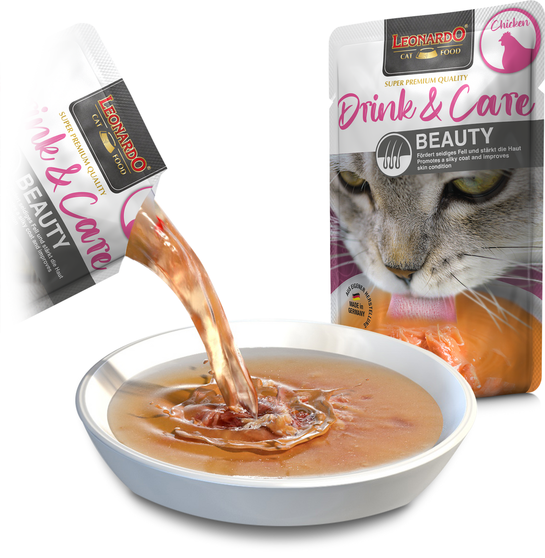 Leonardo gato Drink &amp; Care Beauty composición nutricional
