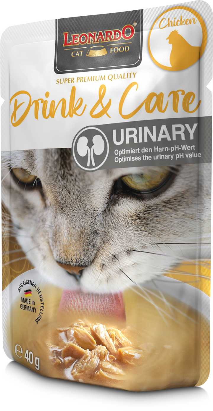 Leonardo gato Drink &amp; Care Urinary pouch 40 grs vista lateral derecho