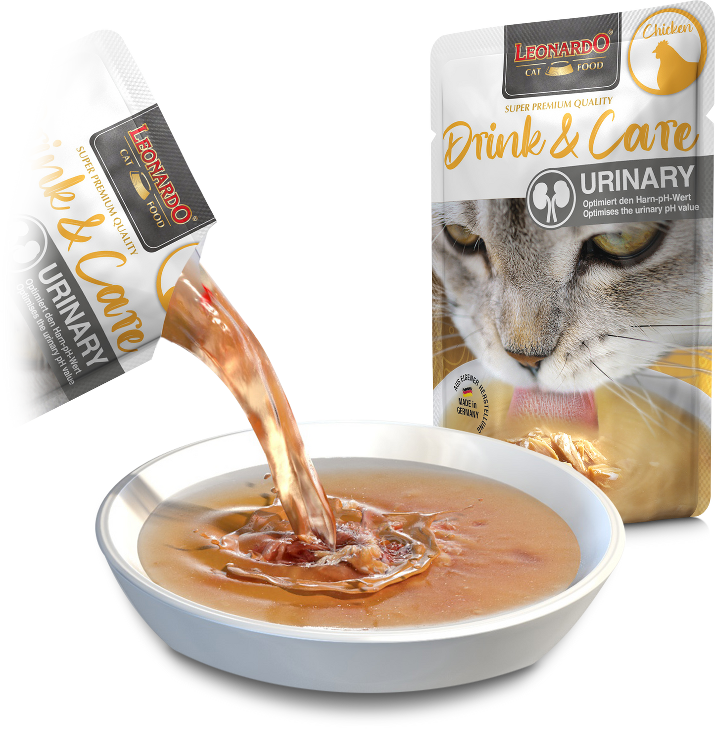 Leonardo Gato Drink & Care Urinary Pollo Pouch 40 Grs.