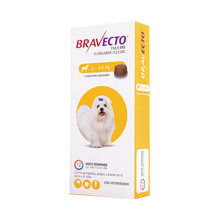 Bravecto Antiparasitario 2 a 4.5 Kg - 1 Comprimido