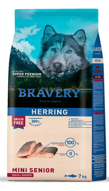 Bravery Perro Senior Razas Pequeñas Grain Free Herring 7 Kg