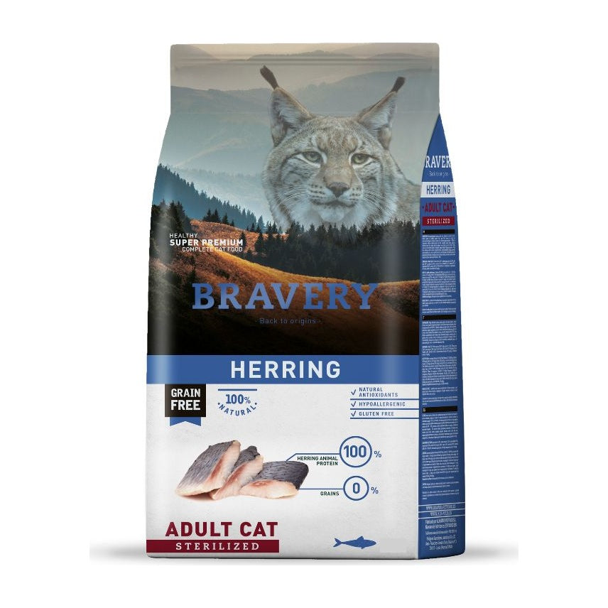 Bravery Herring Gato Adulto Esterilizado, saco de 7 kg