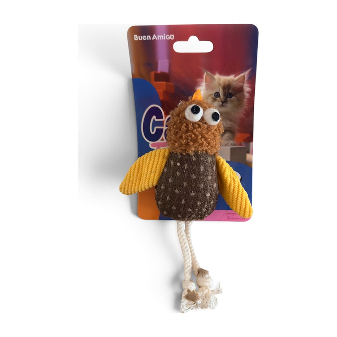 Buen Amigo Juguete Cazador Pájaro para Gatos, color café