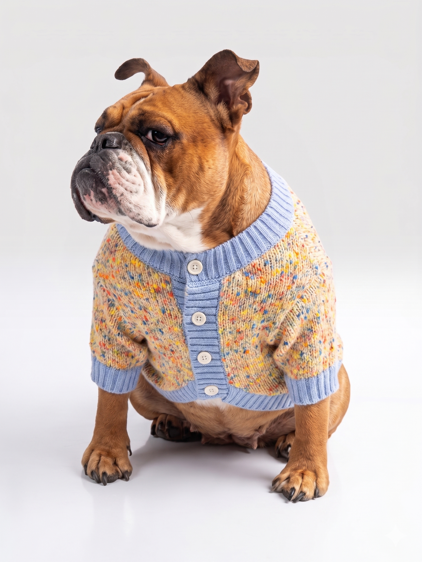 Chaleco con Botones Celeste Perros y Gatos