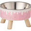 Plato Comedero Elevado Perros y Gatos Rosado 450 ml