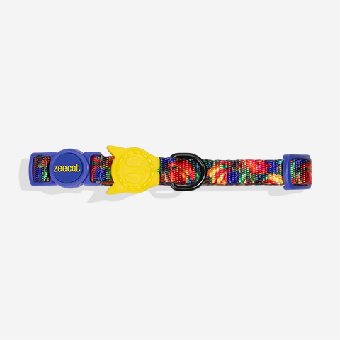 Zee Dog collar de gato Samba con hebilla desprendible de seguridad y dije Zee.Cat amarillo
