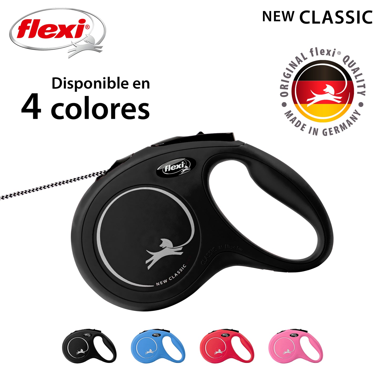 Flexi New Classic Correa M Perros Hasta 20 Kgs. Cordón 5 Mts.