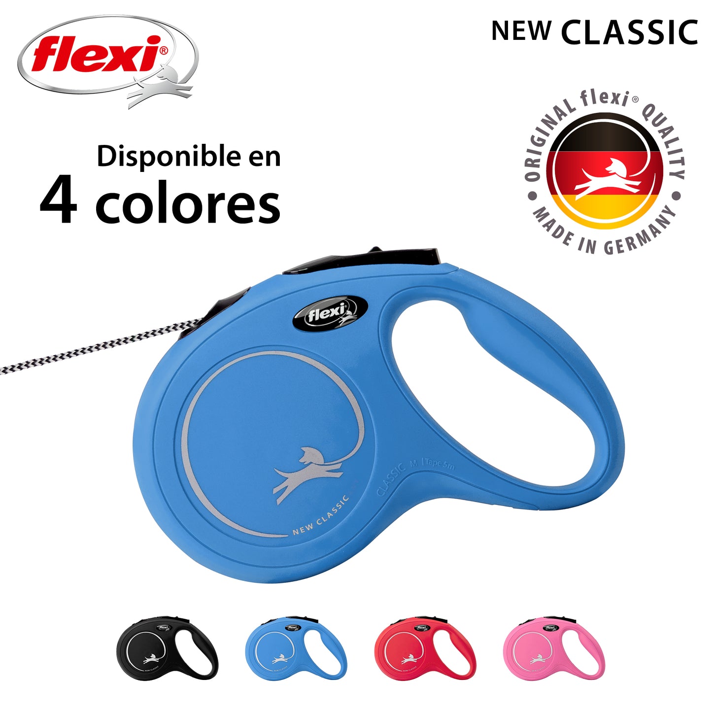 Flexi New Classic Correa M Perros Hasta 20 Kgs. Cordón 5 Mts.