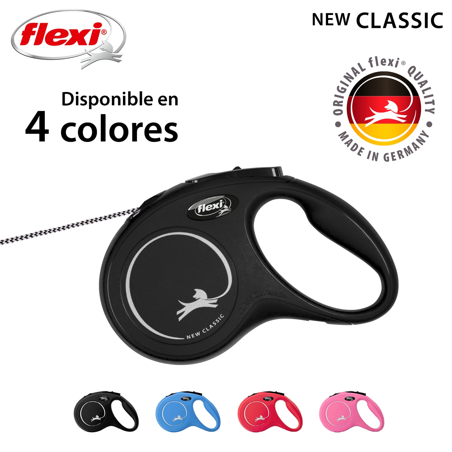 Flexi New Classic Correa S Perros Hasta 12 Kgs. Cordón 5 Mts.