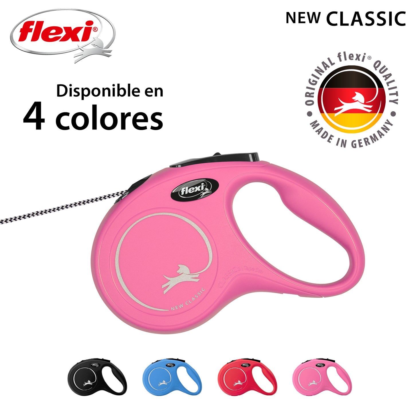 Flexi New Classic Correa S Perros Hasta 12 Kgs. Cordón 5 Mts.