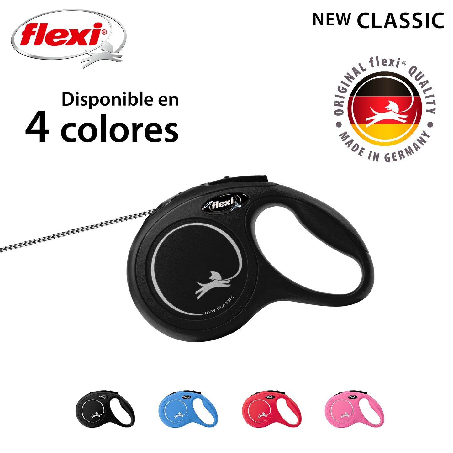 Flexi New Classic Correa Azul XS Perros Hasta 8 Kgs. Cordón 3 Mts.