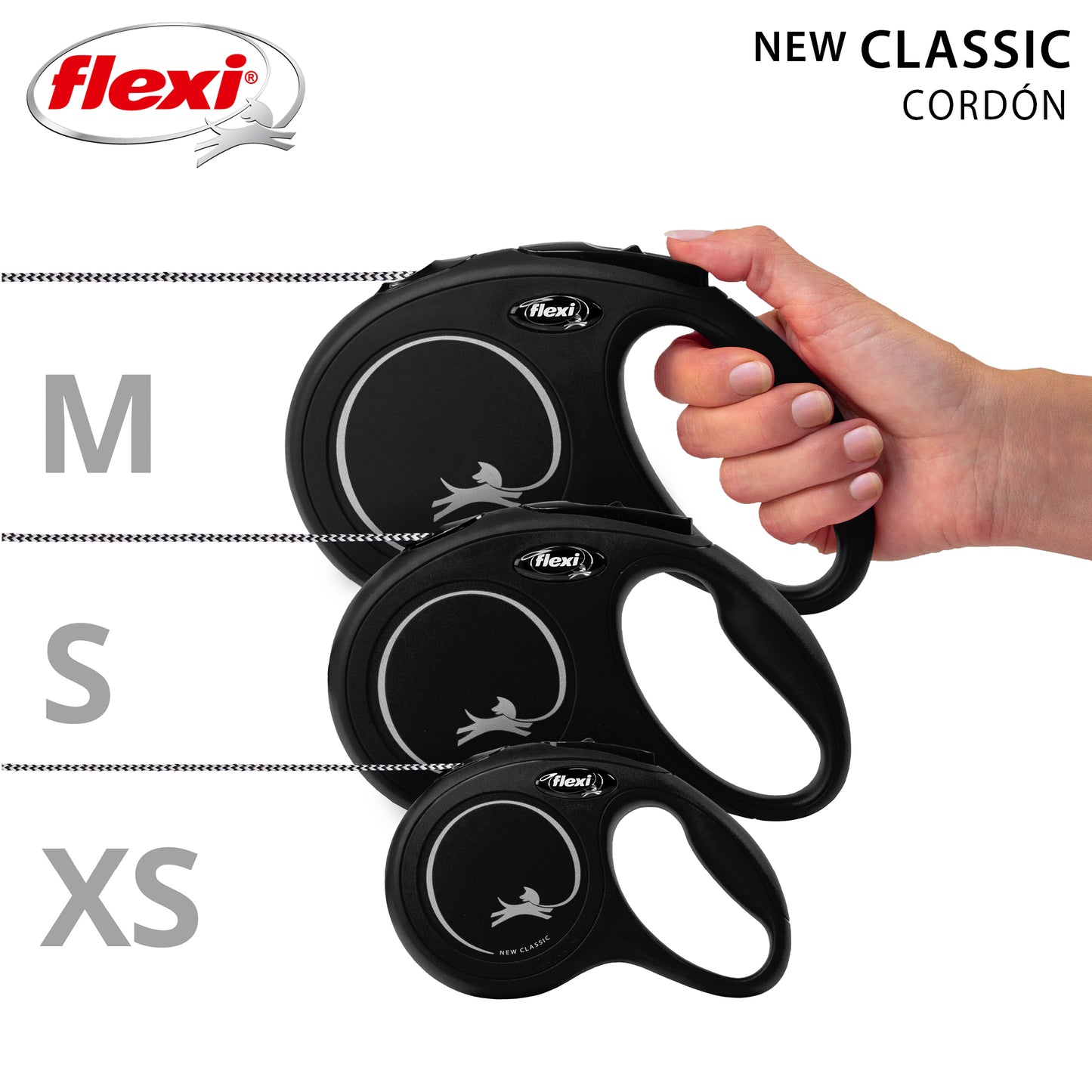 Flexi New Classic Correa Azul XS Perros Hasta 8 Kgs. Cordón 3 Mts.