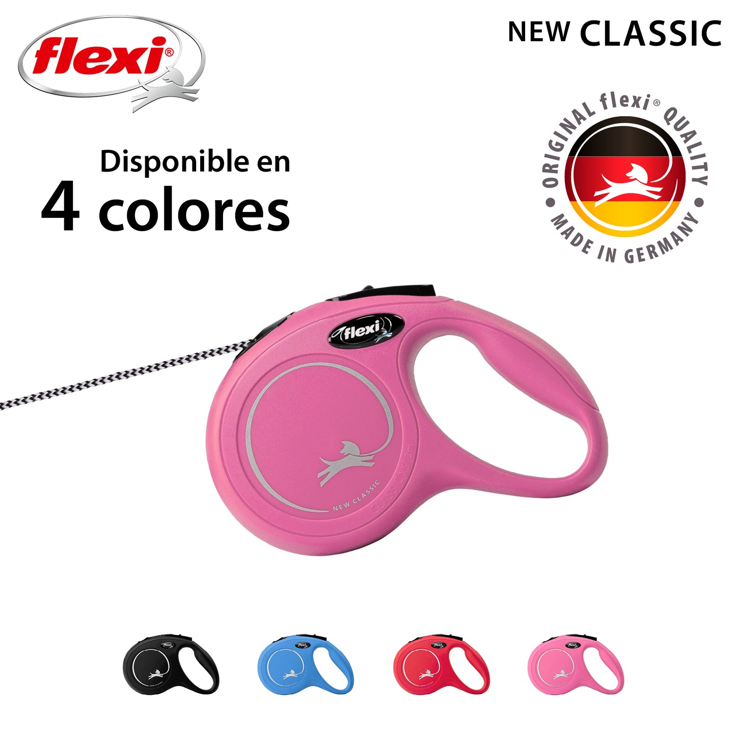 Flexi New Classic Correa Azul XS Perros Hasta 8 Kgs. Cordón 3 Mts.