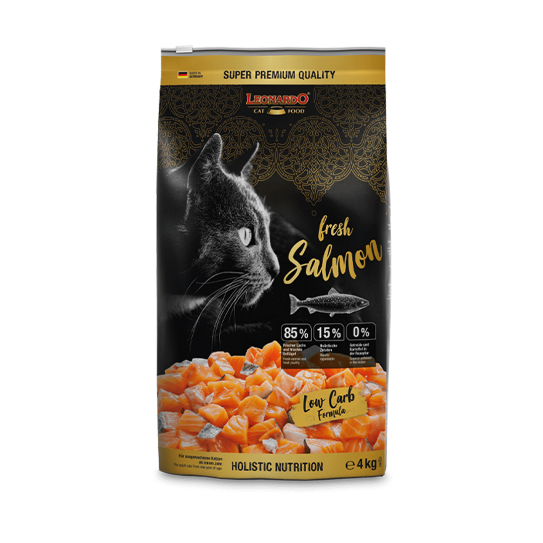 Leonardo Fresh Salmón 4 kg alimento seco para gato vista frontal