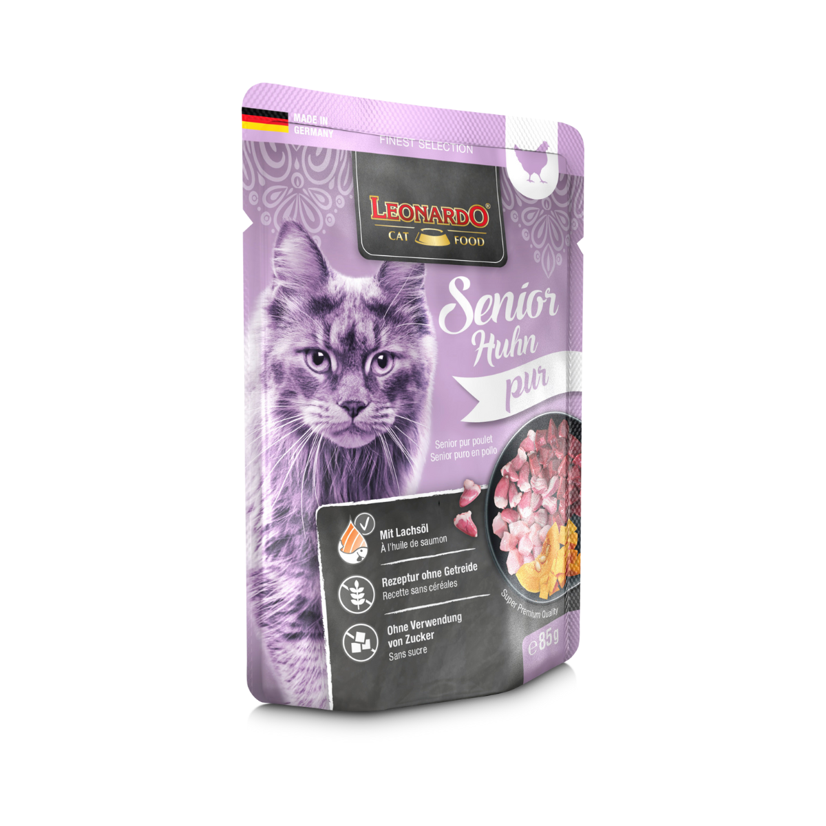 Leonardo Gato Senior Finest Selection Puro en Ave Pouch 85 Grs. x 16 Uds.