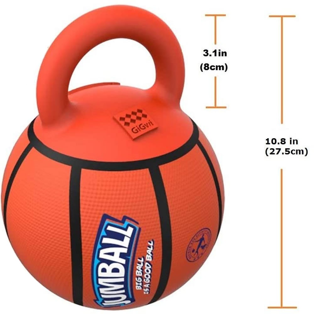 Gigwi Jumball pelota basket con mango perro jugando