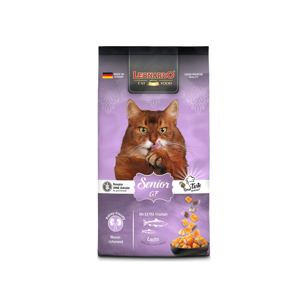 Leonardo gato senior grain free alimento seco vista frontal