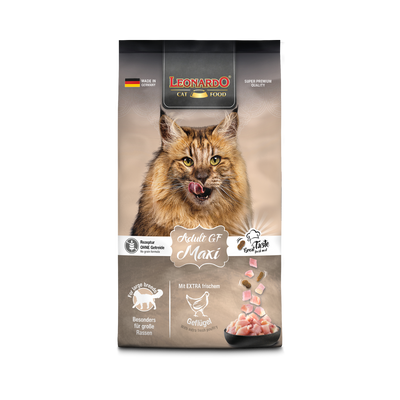 Leonardo Adult GF libre de granos 7.5 kg alimento seco para gatos vista frontal
