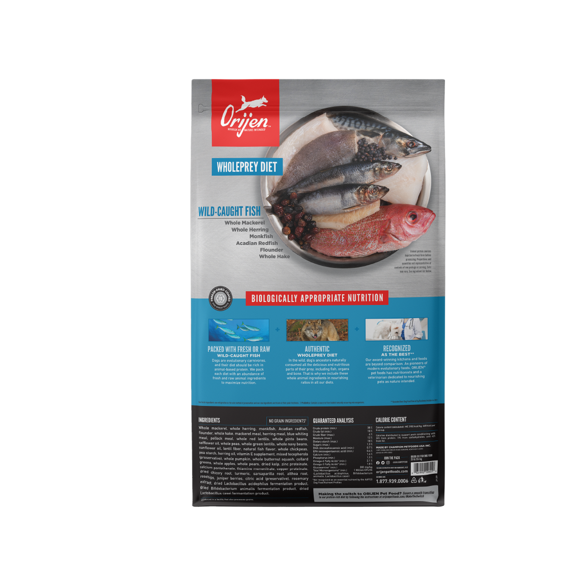 Orijen Six Fish libre de granos 10.6 kg alimento para perros vista trasera