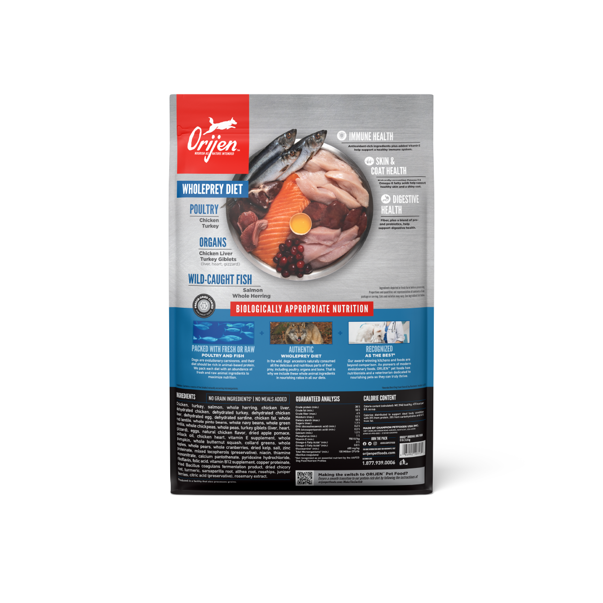Orijen Original Dog libre de granos 5.9 kg alimento para perros vista trasera