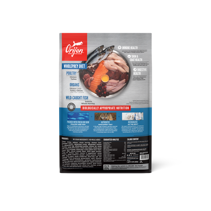 Orijen Original Dog libre de granos 5.9 kg alimento para perros vista trasera