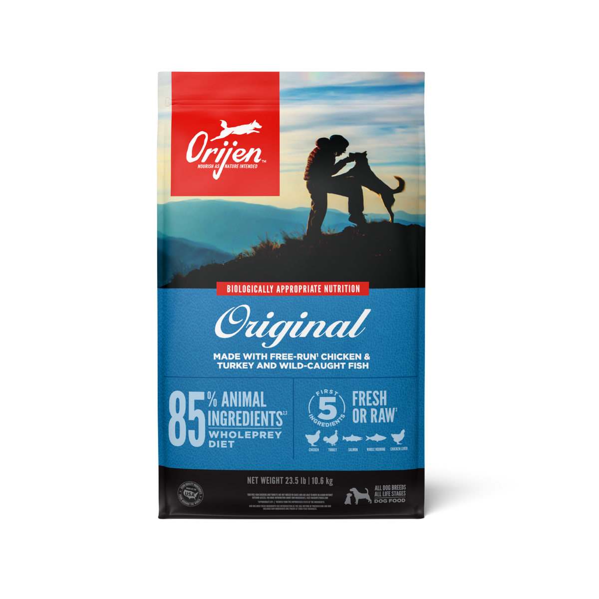 Orijen Original Dog libre de granos 10.6 kg alimento para perros vista frontal